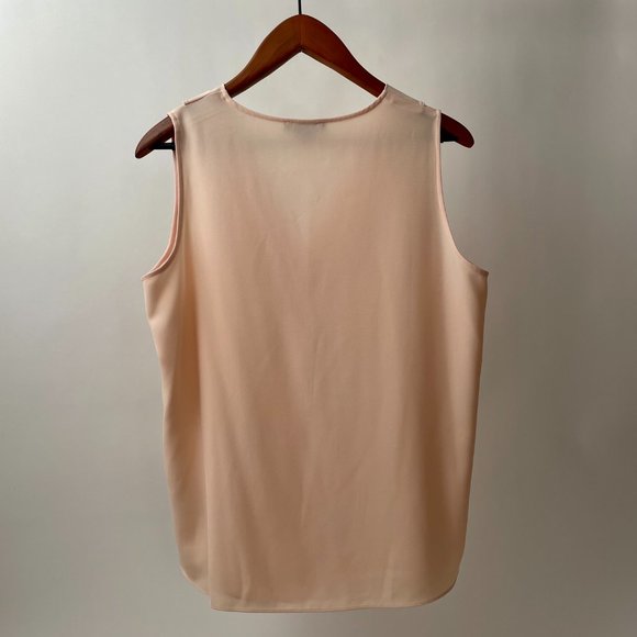 NEW DKNY Flowy Sleeveless Tank Waterfall Ruffle Front, Soft Peach, Size M - Picture 4 of 7